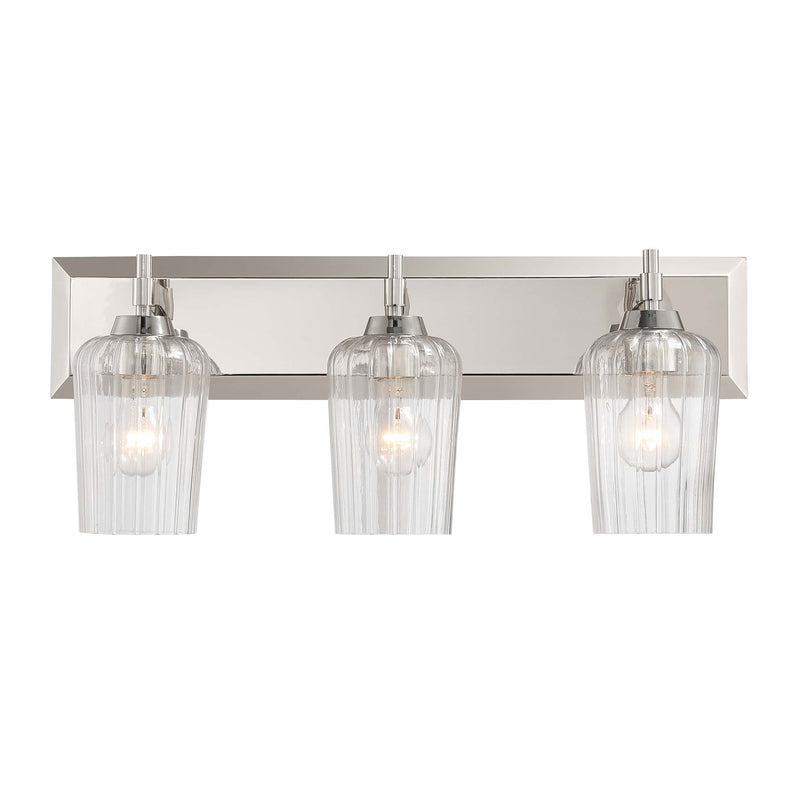 Brilia 3-Light Bath Vanity Light in Polished Nickel