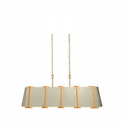 Peep Show 6-Light 42" Linear Pendant in Sunwashed Silver/Brushed Sienna