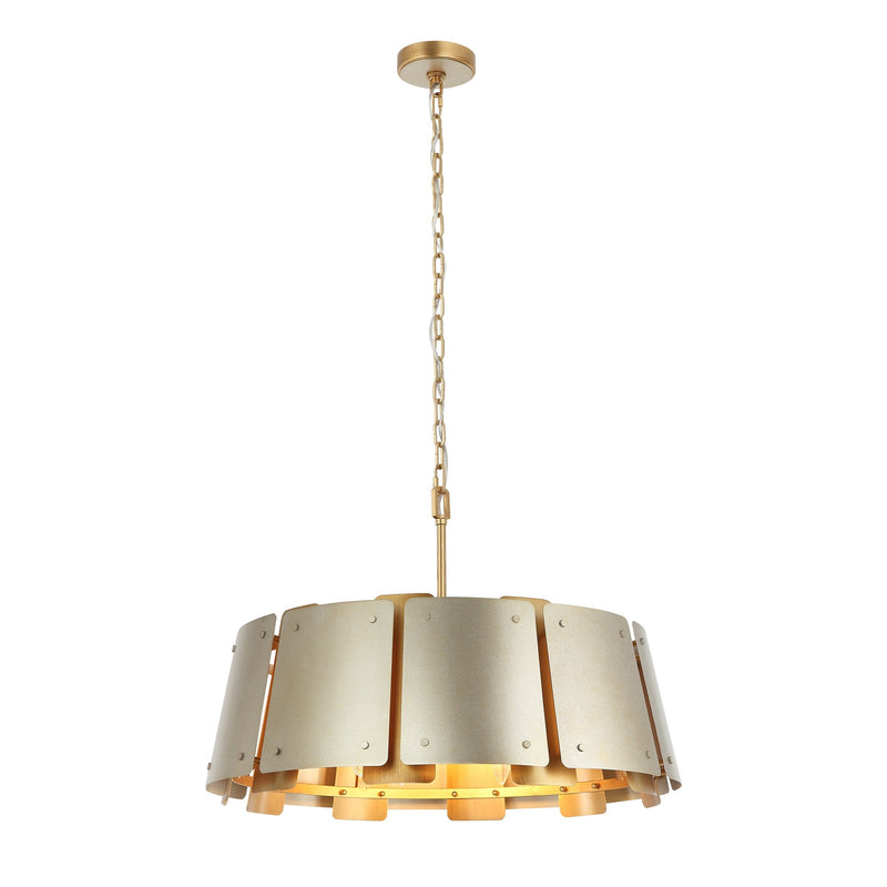 Peep Show 5-Light 24" Pendant in Sunwashed Silver/Brushed Sienna