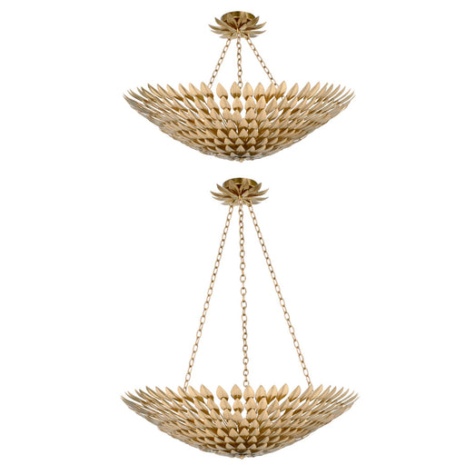 Broche 8 Light 30" Pendant in Antique Gold
