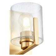 Clear Seeded Glass 1 Light Wall Mount in Aged Brass