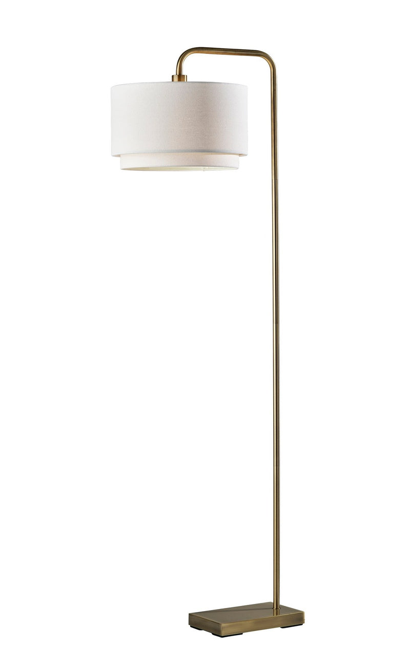 Brinkley Arc Floor Lamp in Antique Brass