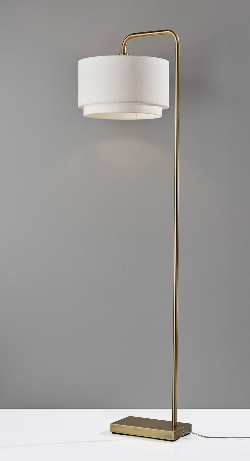 Brinkley Arc Floor Lamp in Antique Brass