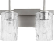 2 Light Modern Cylinder Vanity in Satin Nickel