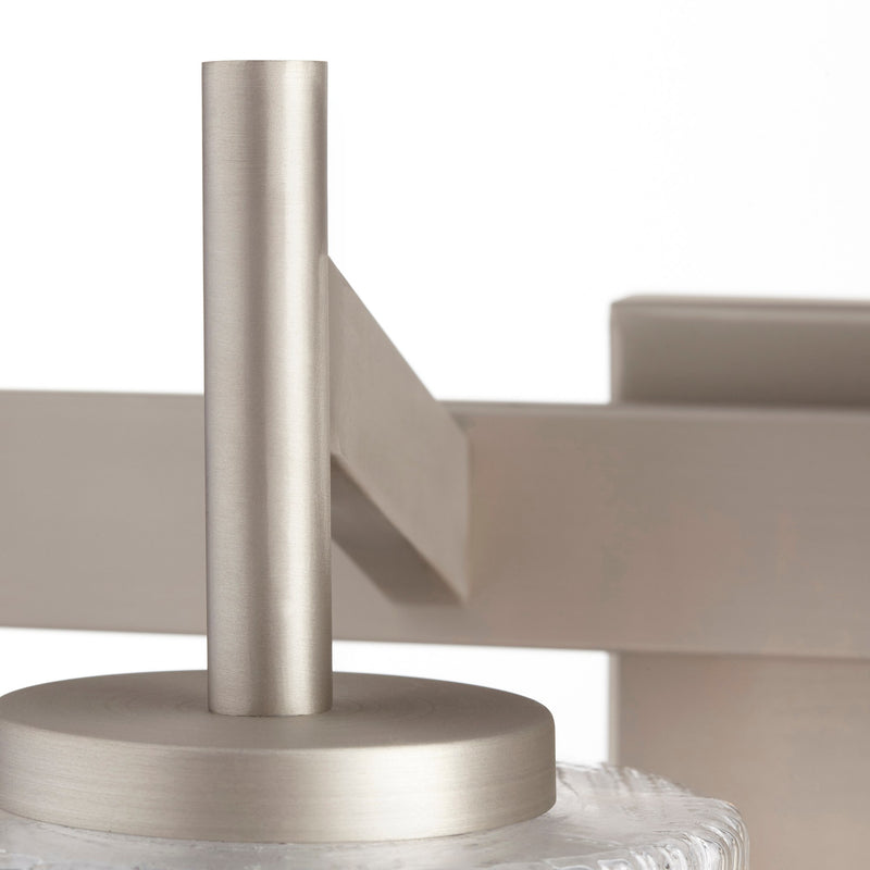 2 Light Modern Cylinder Vanity in Satin Nickel