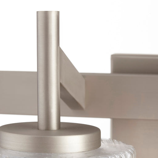 2 Light Modern Cylinder Vanity in Satin Nickel