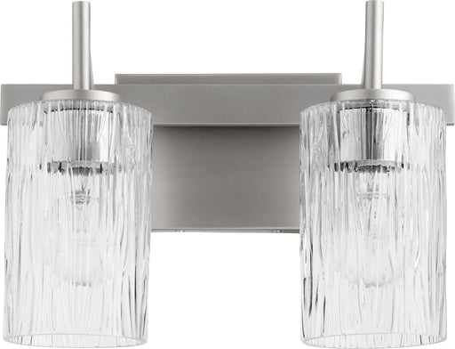 2 Light Modern Cylinder Vanity in Satin Nickel