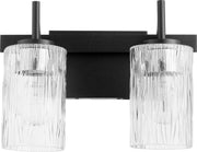 2 Light Modern Cylinder Vanity in Textured Black