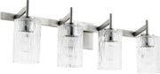 4 Light Modern Cylinder Vanity in Satin Nickel
