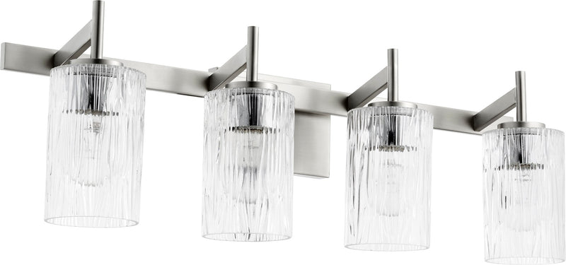 4 Light Modern Cylinder Vanity in Satin Nickel