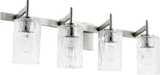 4 Light Modern Cylinder Vanity in Satin Nickel