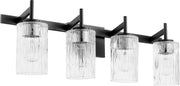 4 Light Modern Cylinder Vanity in Textured Black