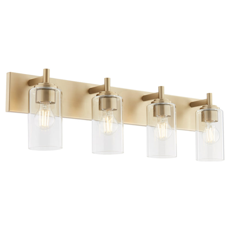 Fallstaff 4 Light Vanity in Aged Brass