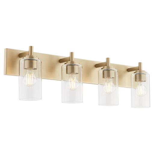 Fallstaff 4 Light Vanity in Aged Brass