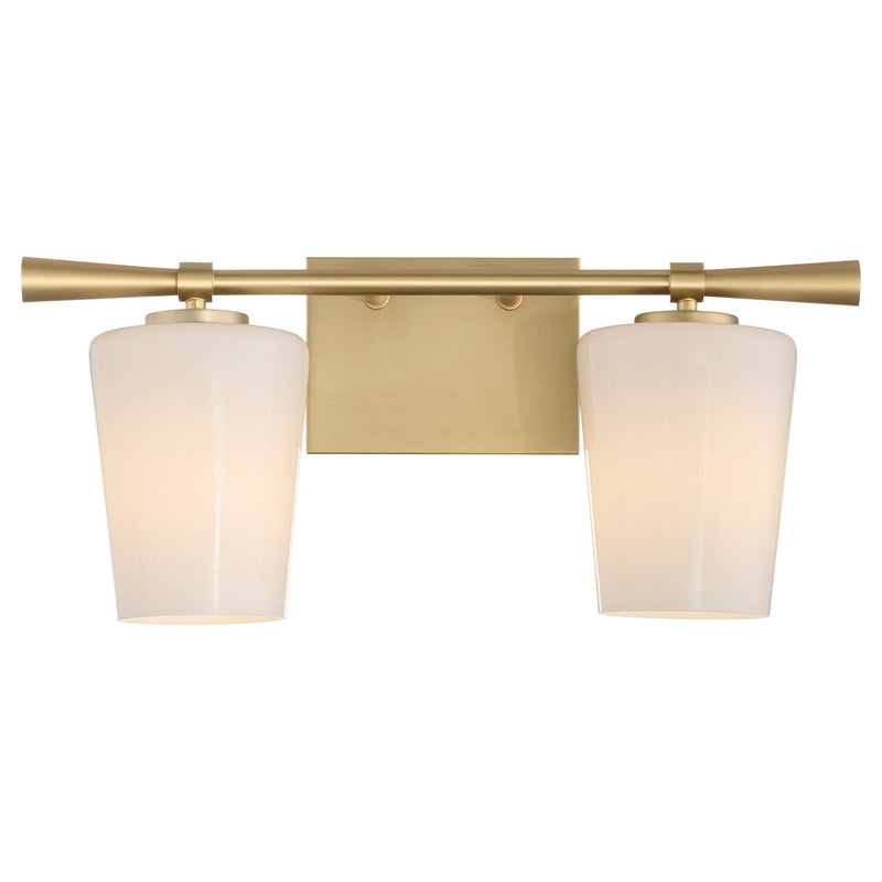 Goodwin 2 Light Vanity in Aged Brass