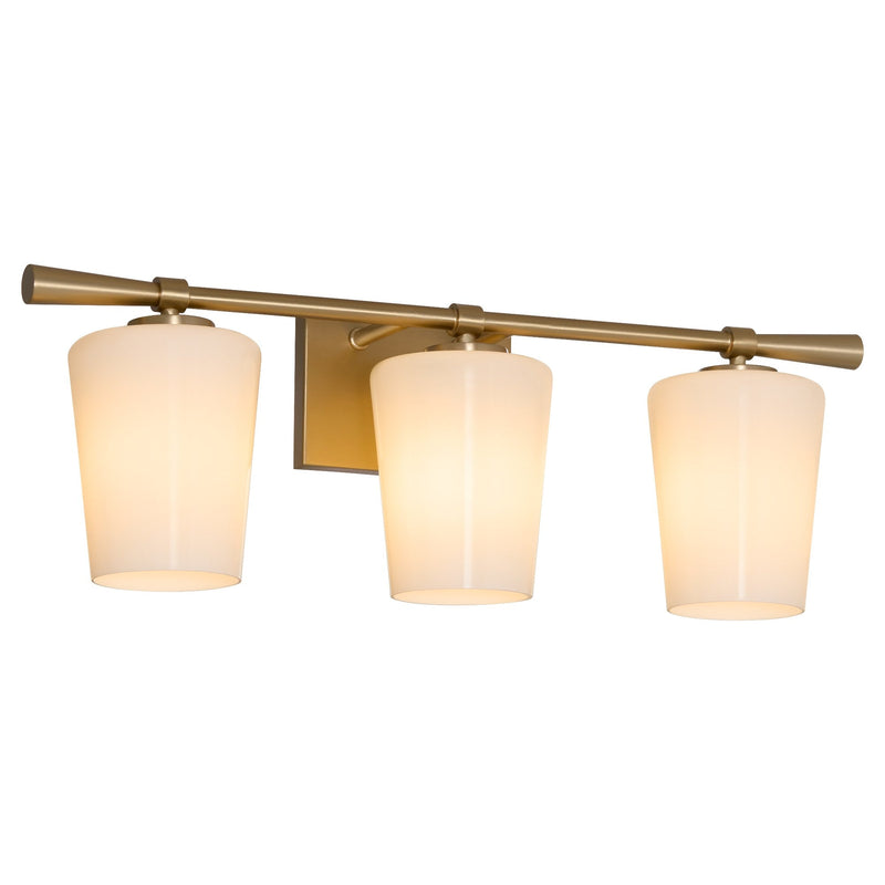 Goodwin 3 Light Vanity in Aged Brass