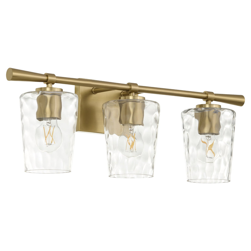 Goodwin 3 Light Vanity in Aged Brass