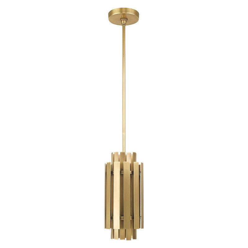 Greenwich Mini Pendant in Natural Brass
