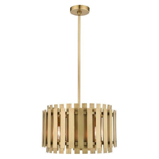 Greenwich Drum Pendant in Natural Brass