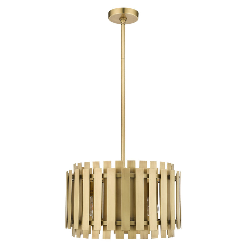 Greenwich Drum Pendant in Natural Brass