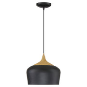 Blend Pendant in Black W/wood Grain