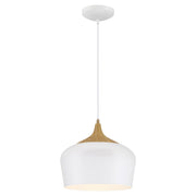 Blend Pendant in White W/wood Grain