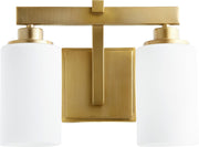 Lancaster 2 Light Vanity in Aged Brass
