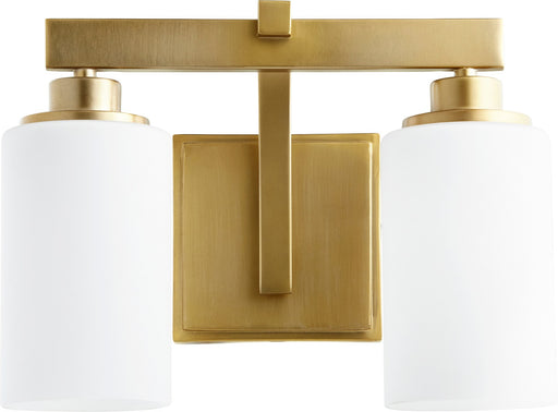 Lancaster 2 Light Vanity in Aged Brass