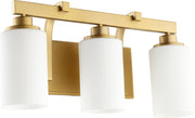 Lancaster 3 Light Vanity in Aged Brass