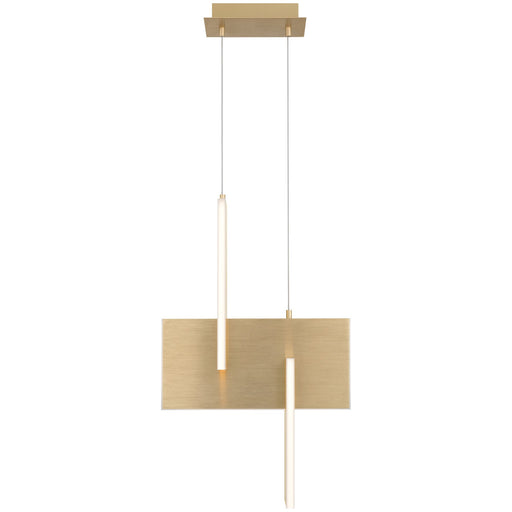 Joinery LED Pendant in Brushed Gold