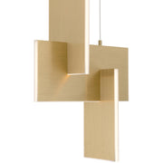 Joinery LED Pendant in Brushed Gold