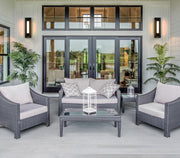 Keaton 1 Light 8" Outdoor Wall Light in Black in a room setting