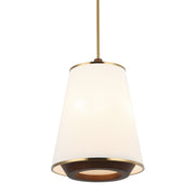 Desert Flyer 3-Light 16" Foyer Pendant in Satin Brass/Medium Walnut