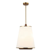 Desert Flyer 3-Light 16" Foyer Pendant in Satin Brass/Medium Walnut
