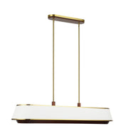 Desert Flyer 6-Light 48" Linear Pendant in Satin Brass/Medium Walnut