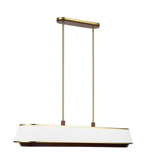 Desert Flyer 6-Light 48" Linear Pendant in Satin Brass/Medium Walnut