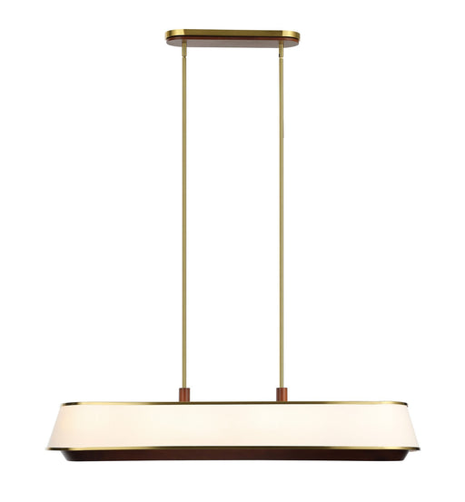 Desert Flyer 6-Light 48" Linear Pendant in Satin Brass/Medium Walnut