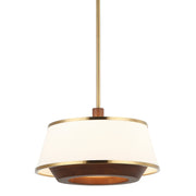 Desert Flyer 3-Light 16" Convertible Pendant / Semi-Flush in Satin Brass/Medium Walnut
