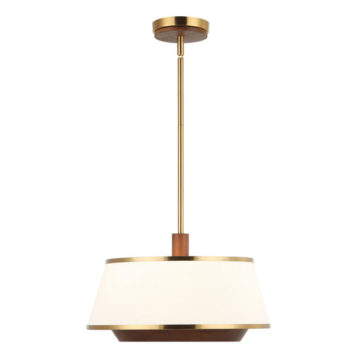 Desert Flyer 3-Light 16" Convertible Pendant / Semi-Flush in Satin Brass/Medium Walnut