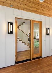 Keaton 1 Light 5.5" Outdoor Wall Light in Black in a room setting