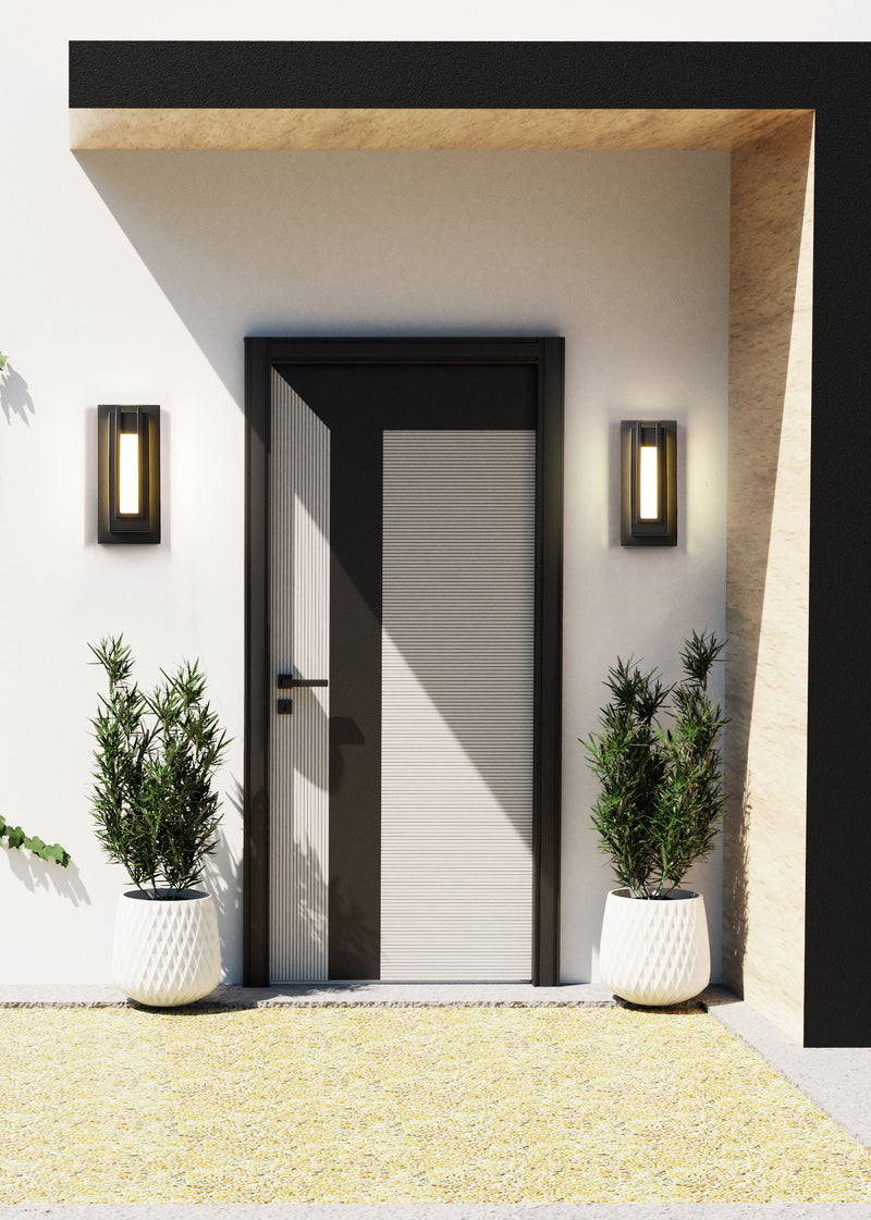 Keaton 1 Light 5.5" Outdoor Wall Light in Black in a room setting