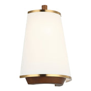 Desert Flyer 2-Light 14" Wall Sconce in Satin Brass/Medium Walnut