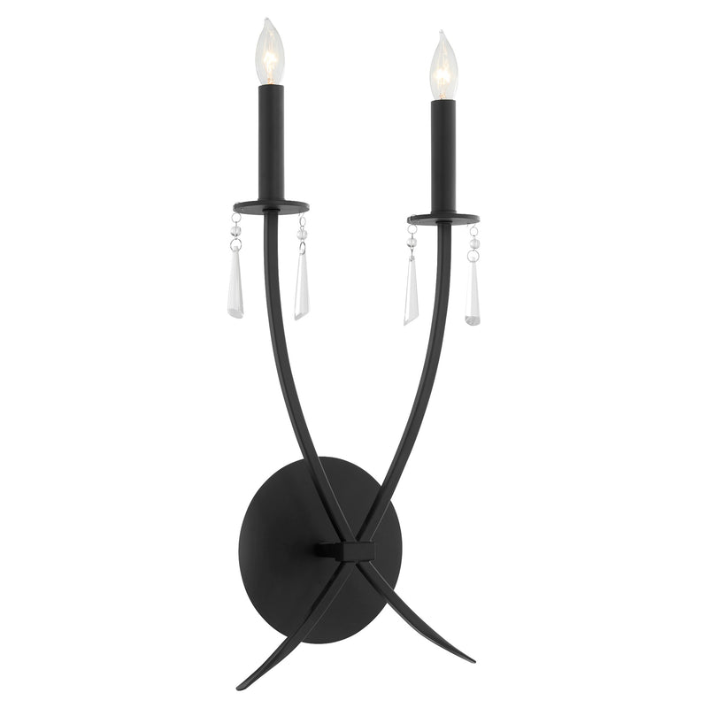 Majesty 2 Light Wall Mount in Matte Black