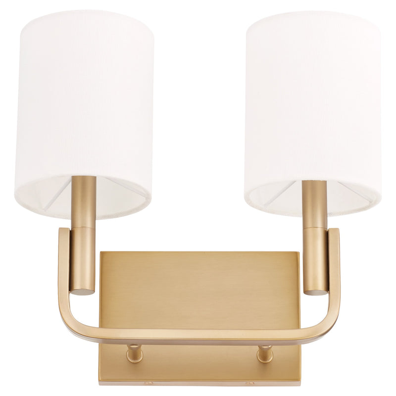 Tempo 2 Light Wall Mount in Aged Brass