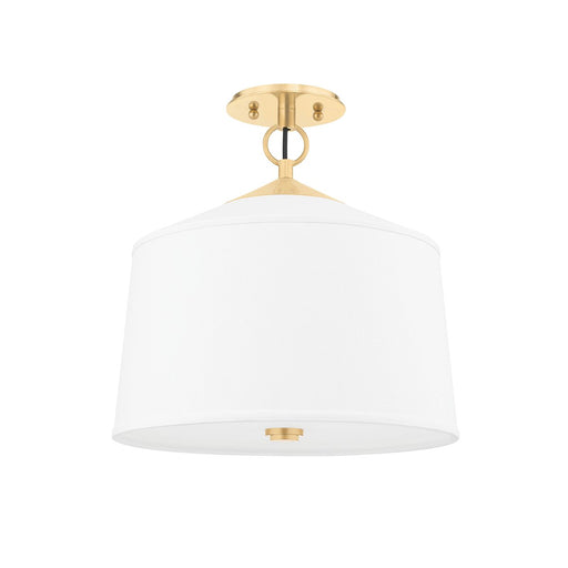 White Plains Semi-Flush Mount in Aged Brass
