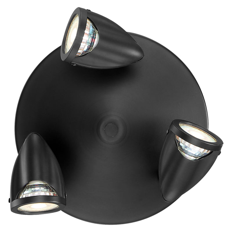 Cobra 3-Light LED Semi-Flush Mount in Black