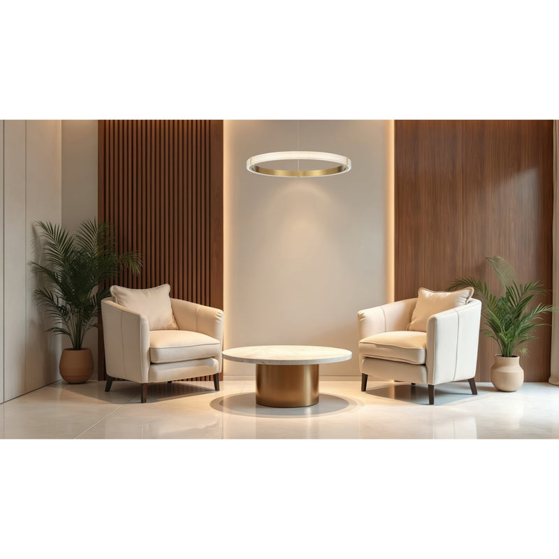 Panache LED Pendant in Antique Brushed Brass