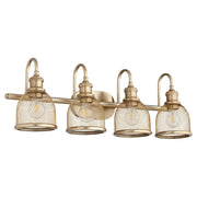 Omni 4 Light Vanity in Aged Brass
