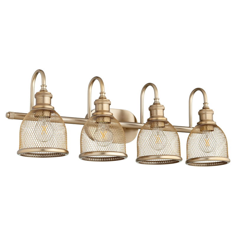 Omni 4 Light Vanity in Aged Brass