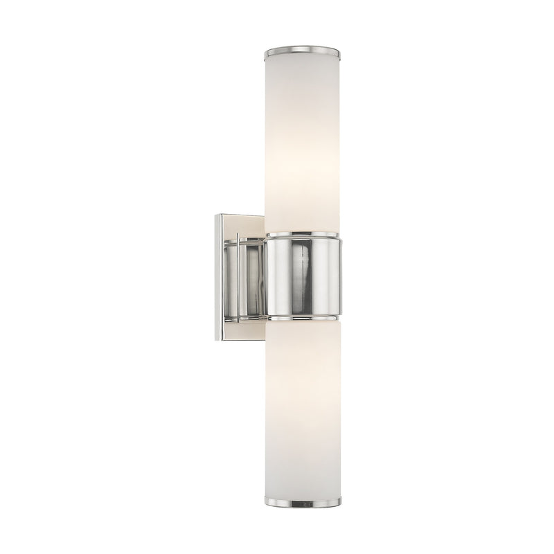 Weston 2-Light Linear ADA Bath Vanity Light in Polished Nickel